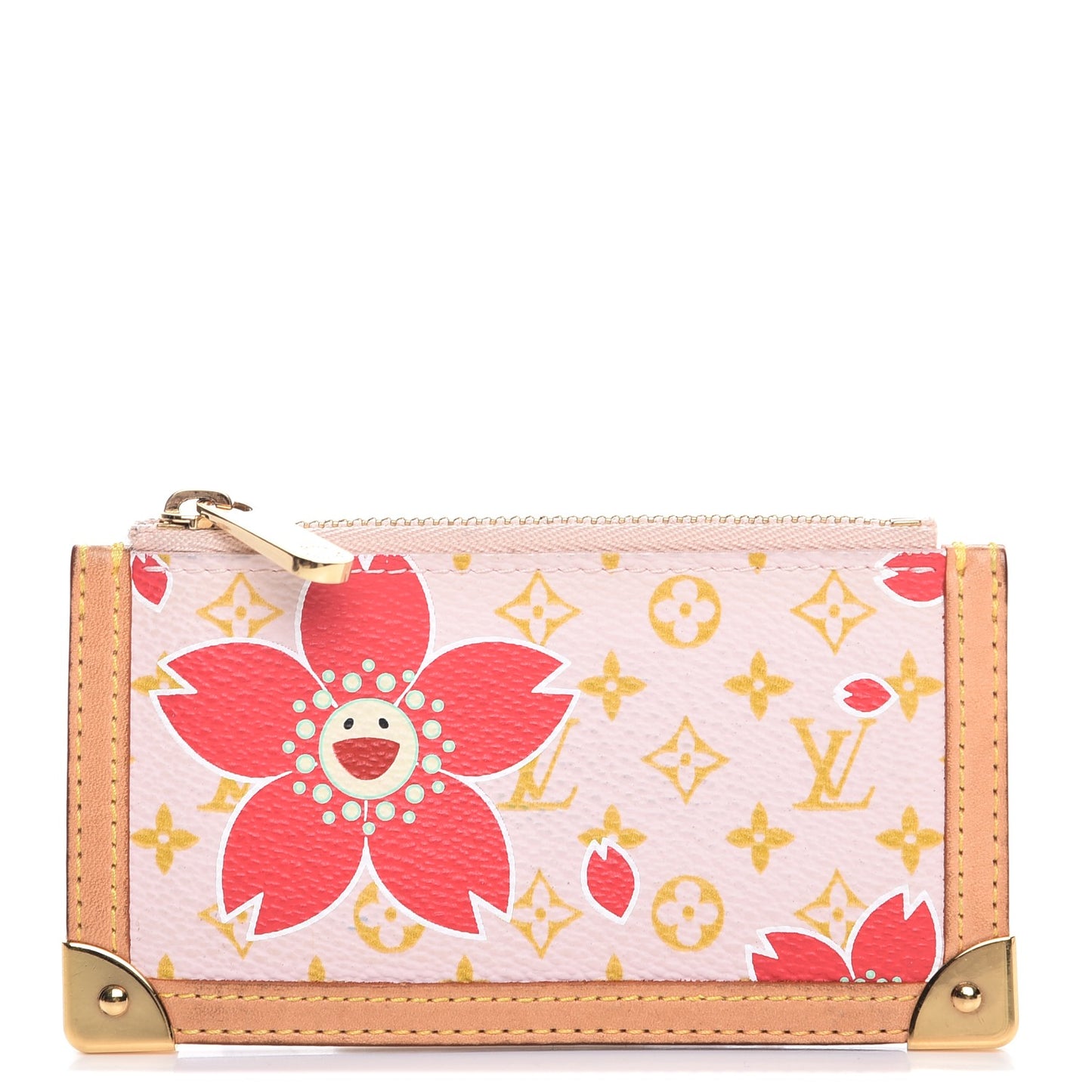 Monogram Cherry Blossom Key Pouch Red