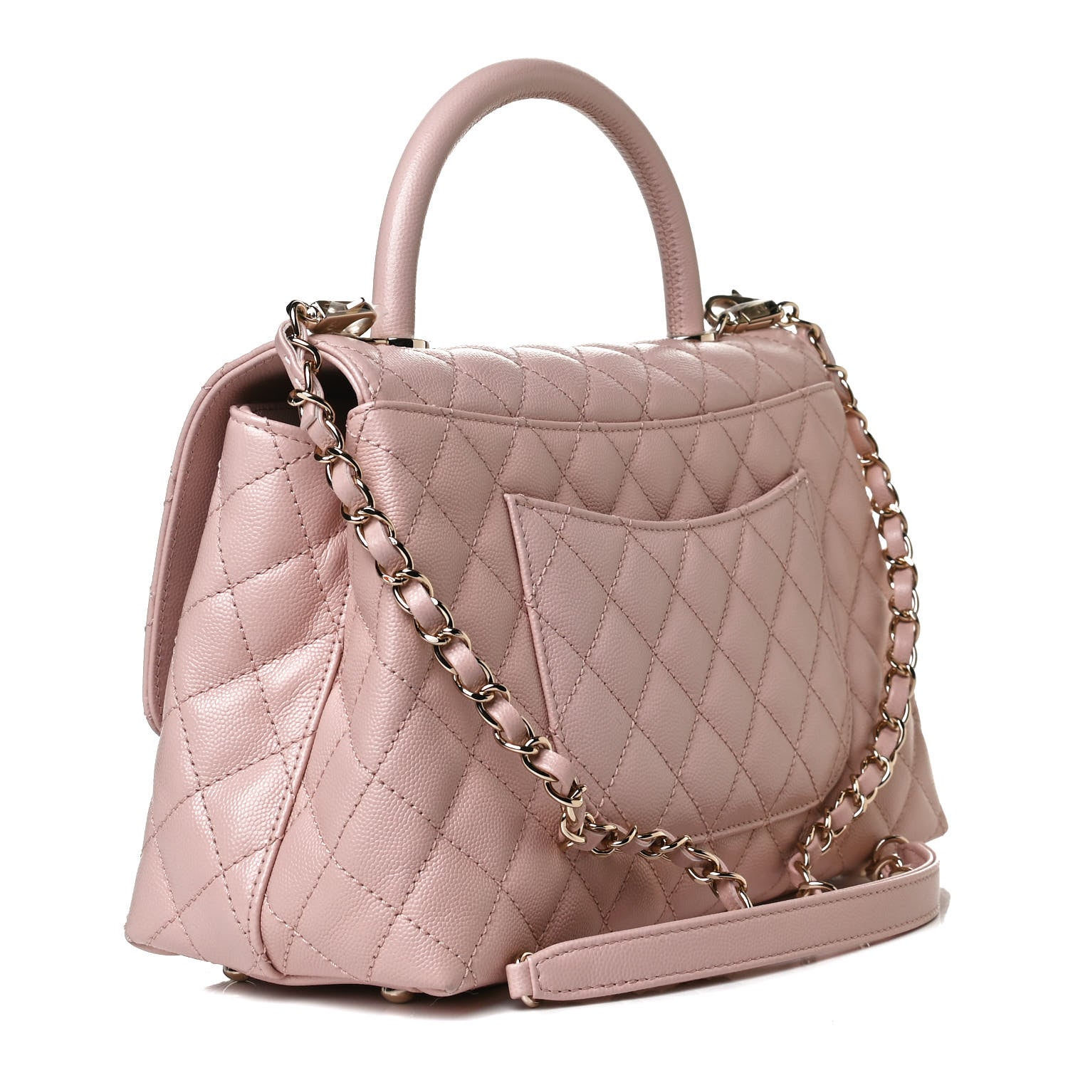 Chanel Caviar Quilted Small Coco Handle Flap Light Pink 3 of 15