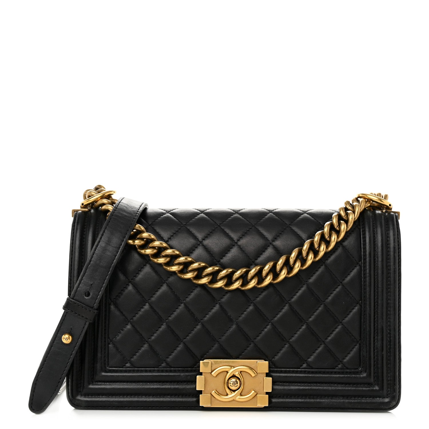 Chanel Calfskin Quilted Medium Boy Flap Black 1 of 12