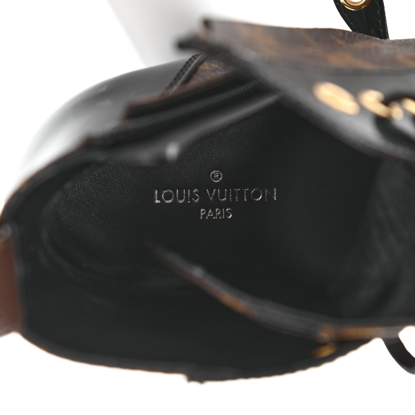 Patent Calfskin Monogram Star Trail Ankle Boots 37 Black