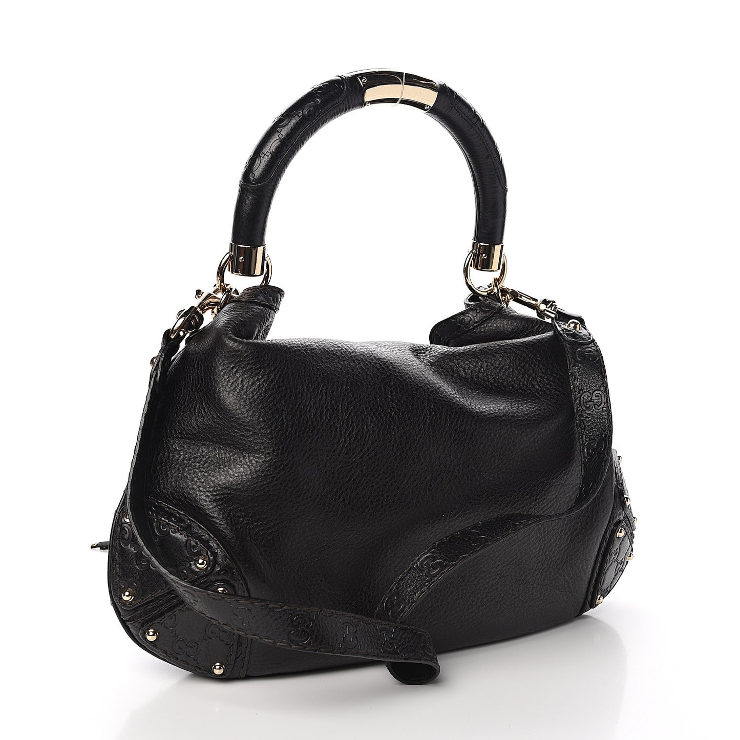 Calfskin Medium Indy Top Handle Hobo Black