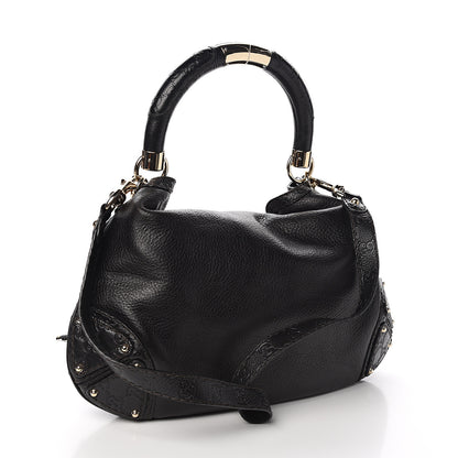 Gucci Calfskin Medium Indy Top Handle Hobo Black 2 of 9