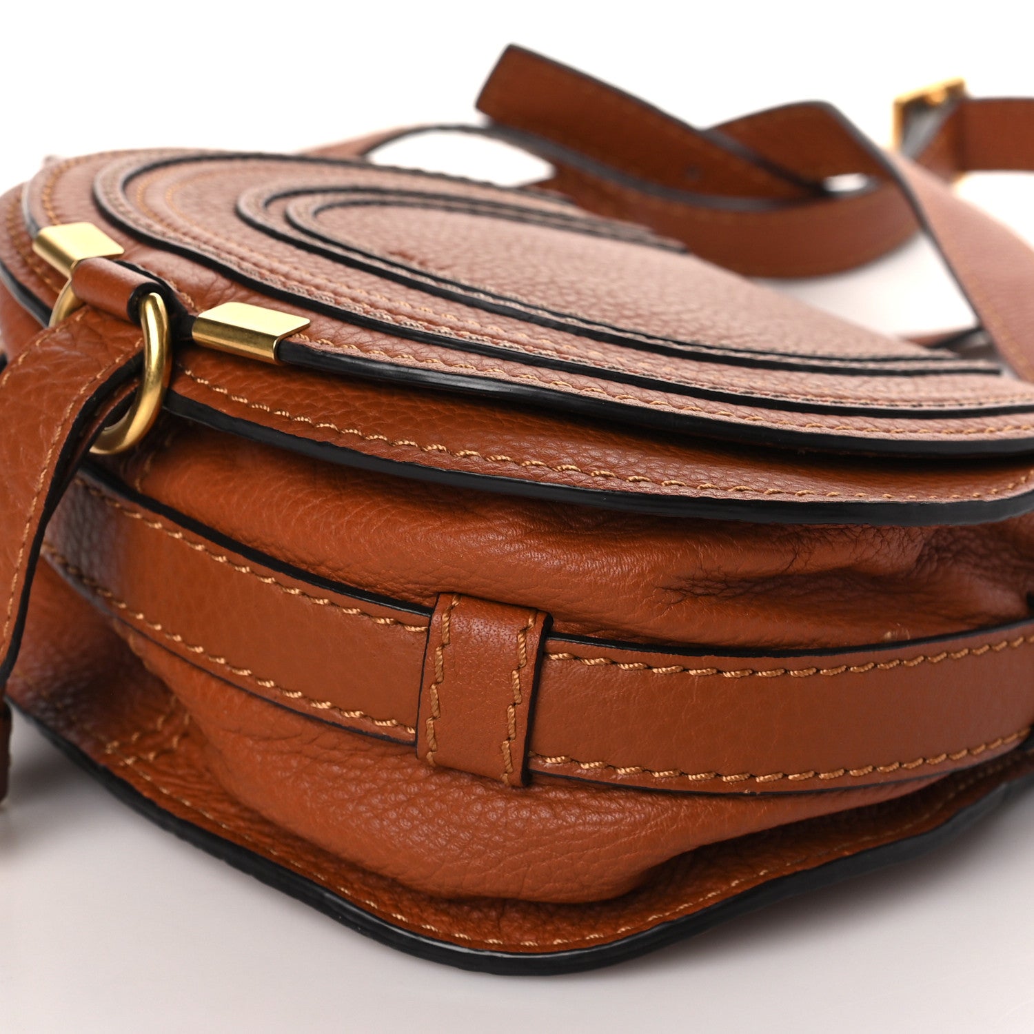 Chloe Grained Calfskin Small Marcie Saddle Bag Tan 9 of 9