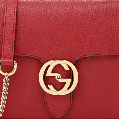 Gucci Dollar Calfskin Small Interlocking G Shoulder Bag Red 8 of 13