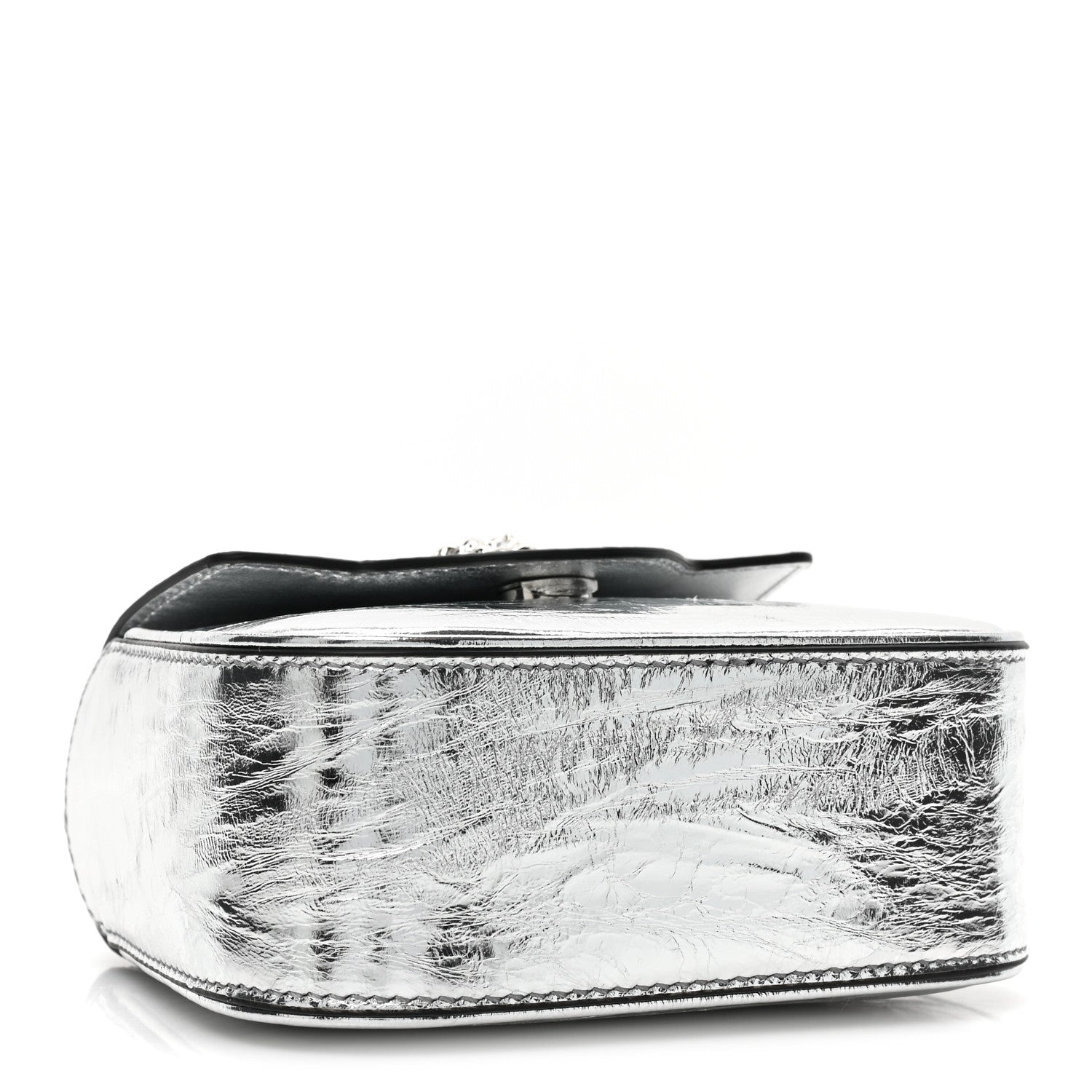 Versace Metallic Crackled Lambskin Mini La Medusa Silver 4 of 8