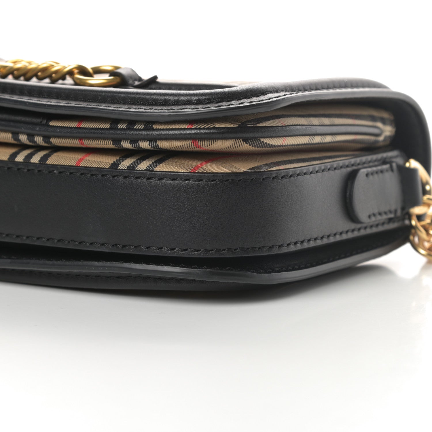 Burberry Smooth Calfskin 1983 Knight Check Link Shoulder Bag Black 10 of 15