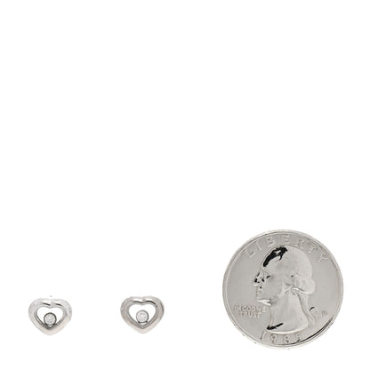 Chopard 18K White Gold Happy Diamonds Icons Heart Earrings 2 of 7