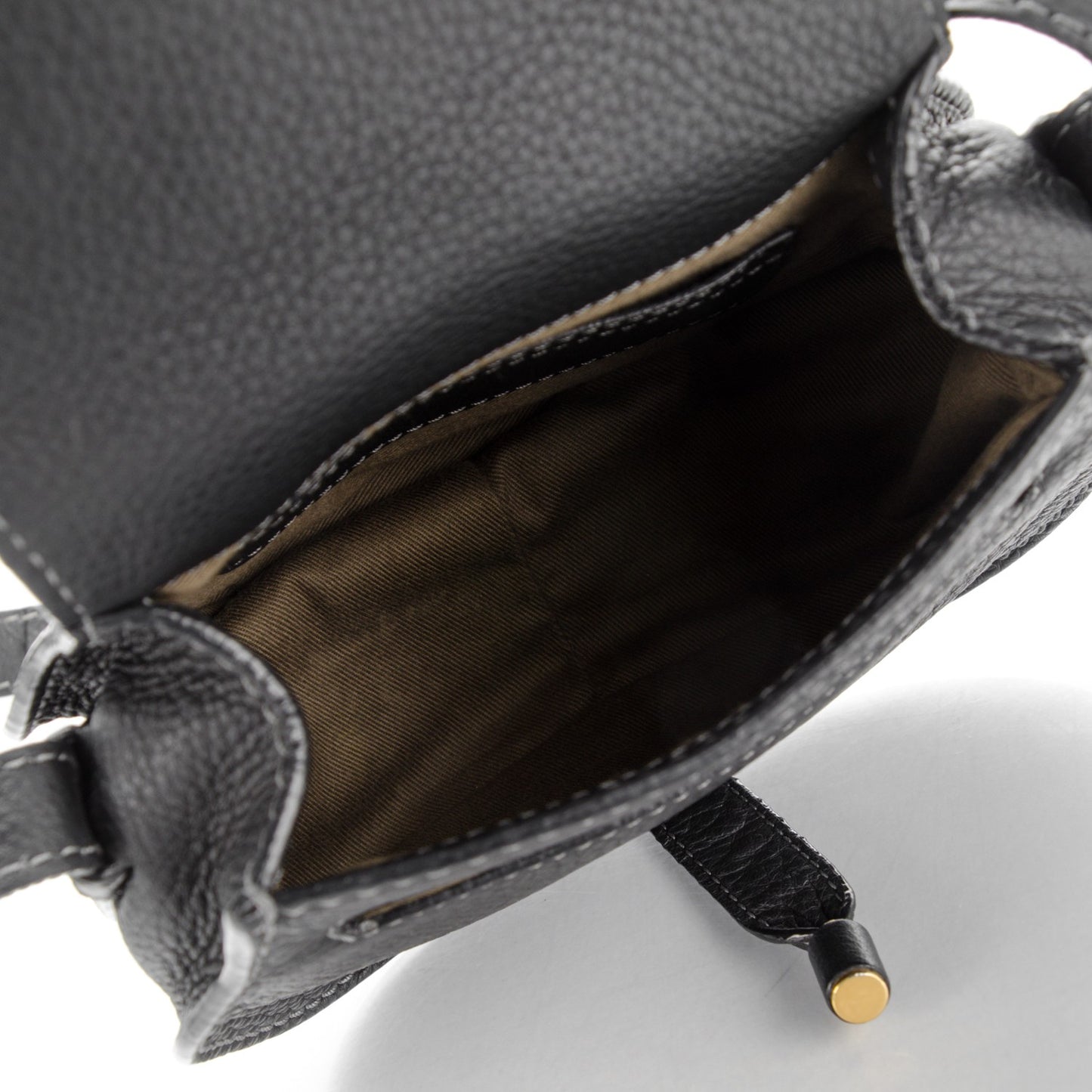 Calfskin Mini Marcie Round Crossbody Bag Black