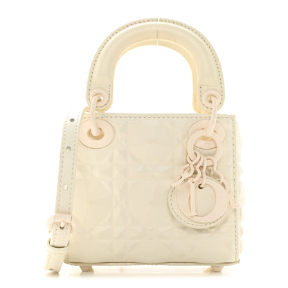 Christian Dior Calfskin Cannage Diamond Micro Lady Dior Latte 1 of 10