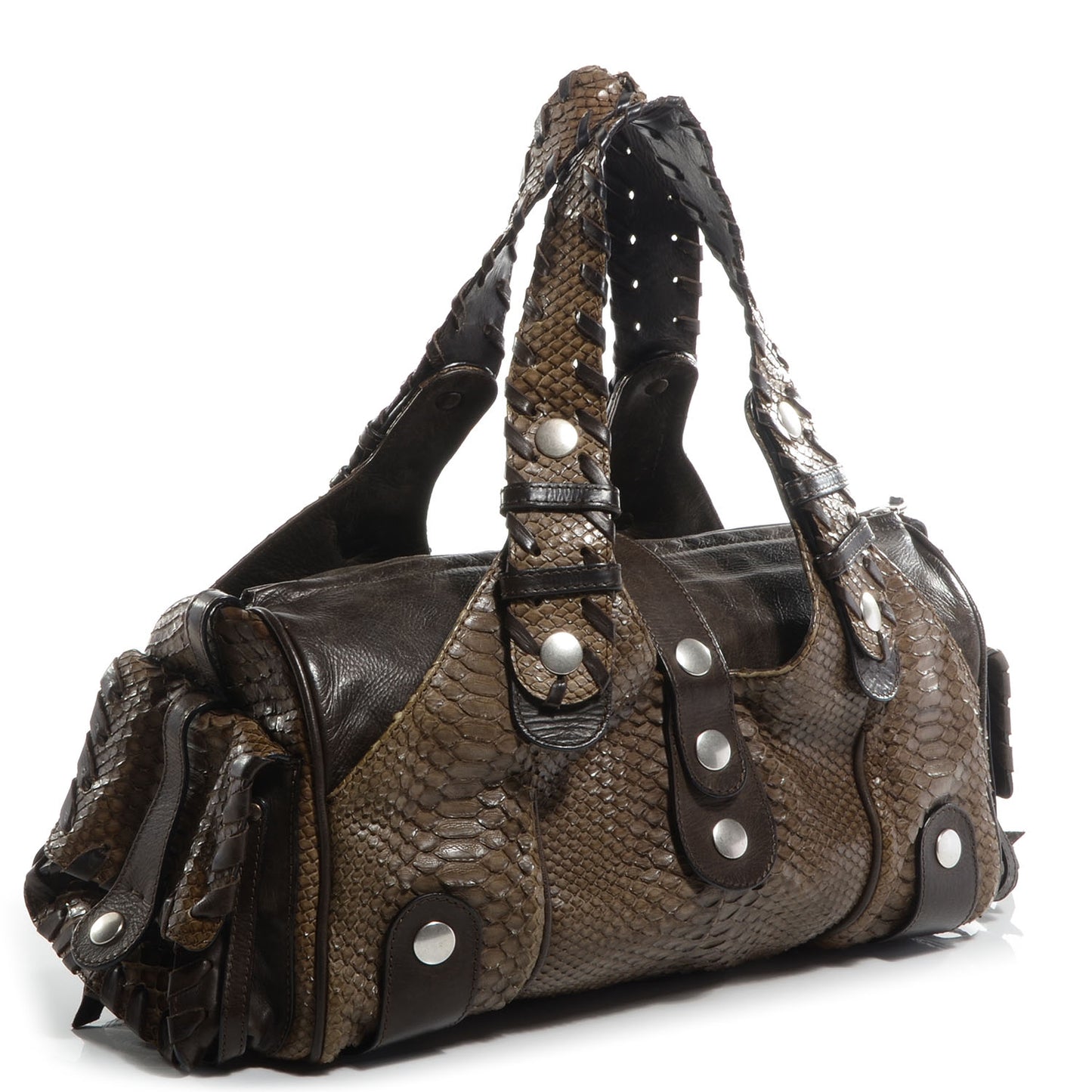 Python Silverado Shoulder Bag Dark Brown