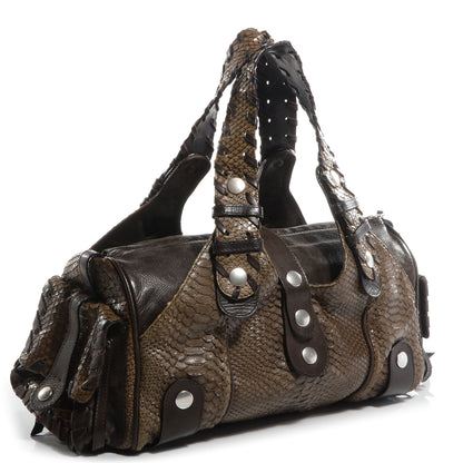 Chloe Python Silverado Shoulder Bag Dark Brown 3 of 11