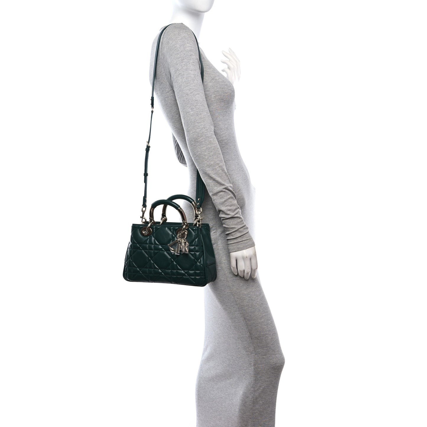 Calfskin Cannage Small The Lady 95.22 Dark Green