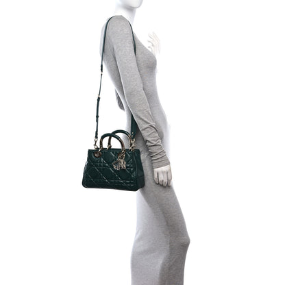 Christian Dior Calfskin Cannage Small The Lady 95.22 Dark Green 3 of 9