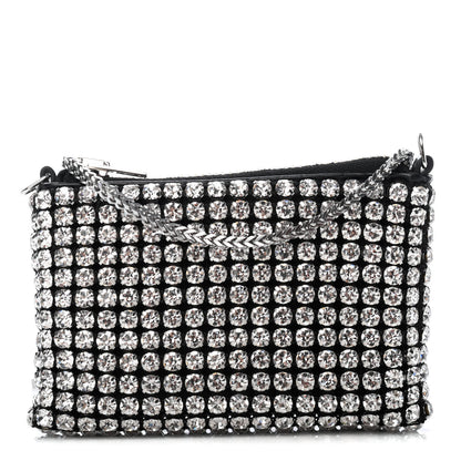 Alexander Wang Mesh Crystal Rhinestone Nano Heiress Shoulder Bag Black Silver 1 of 4