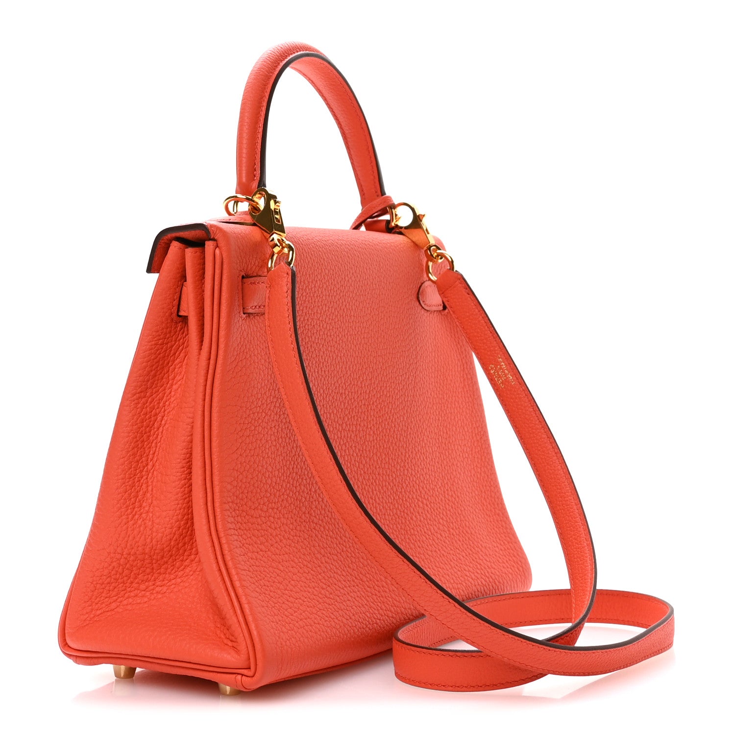 Hermes Togo Kelly Retourne 25 Orange Poppy 3 of 11