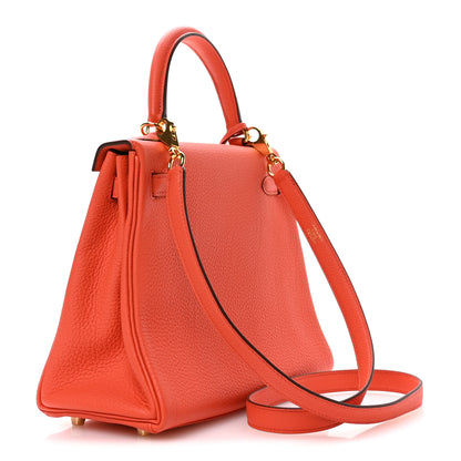 Hermes Togo Kelly Retourne 25 Orange Poppy 3 of 11