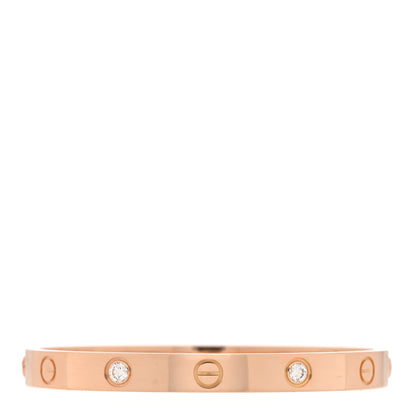 Cartier 18K Pink Gold 4 Diamond LOVE Bracelet 16 1 of 4