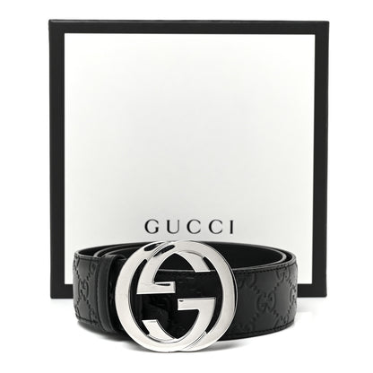 Gucci Guccissima Signature Interlocking G 40mm Belt 85 34 Black 6 of 6