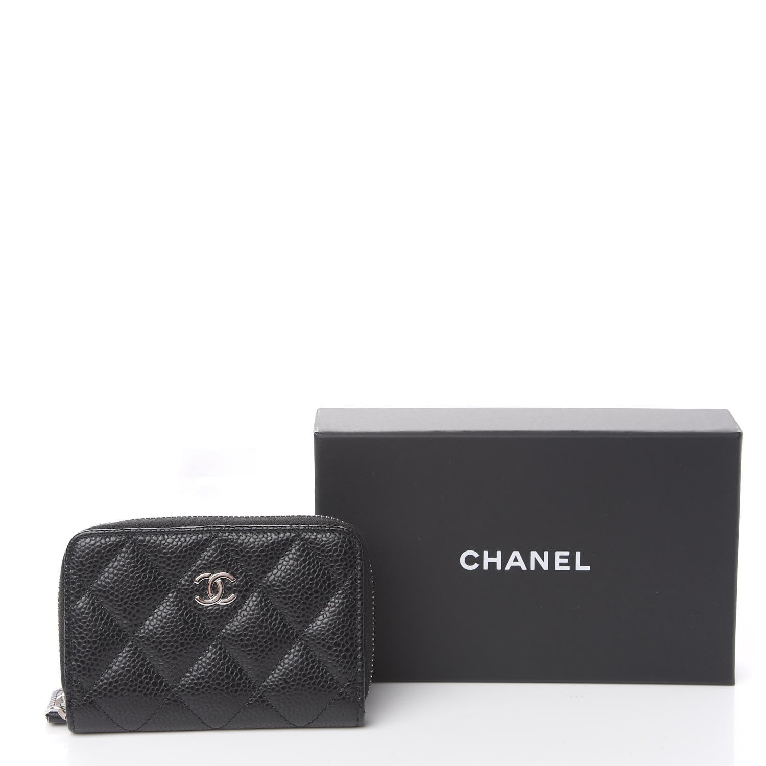 Chanel Caviar Quilted Zip Coin Purse Black 8 of 8