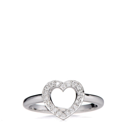 Tiffany Platinum Diamond Heart Ring 48 4.25 1 of 4
