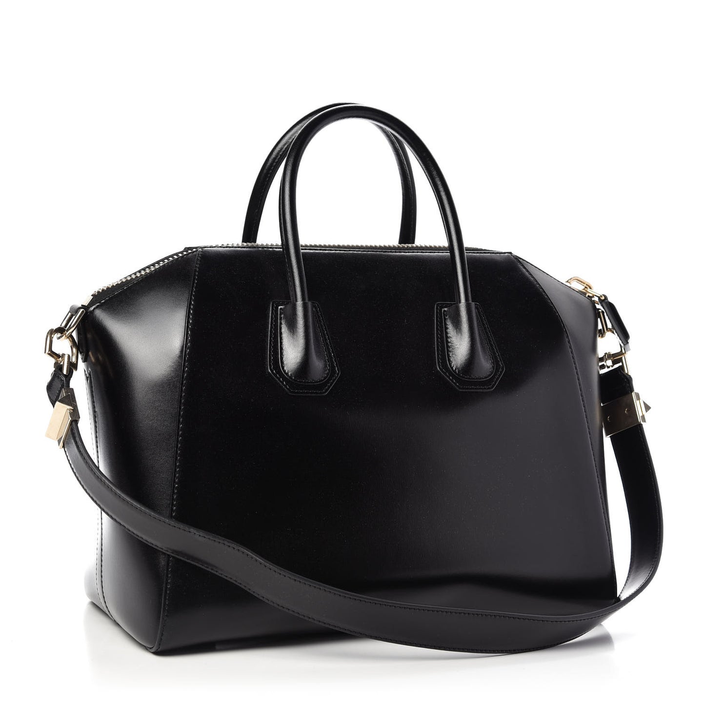 Shiny Lord Calfskin Medium Antigona Black