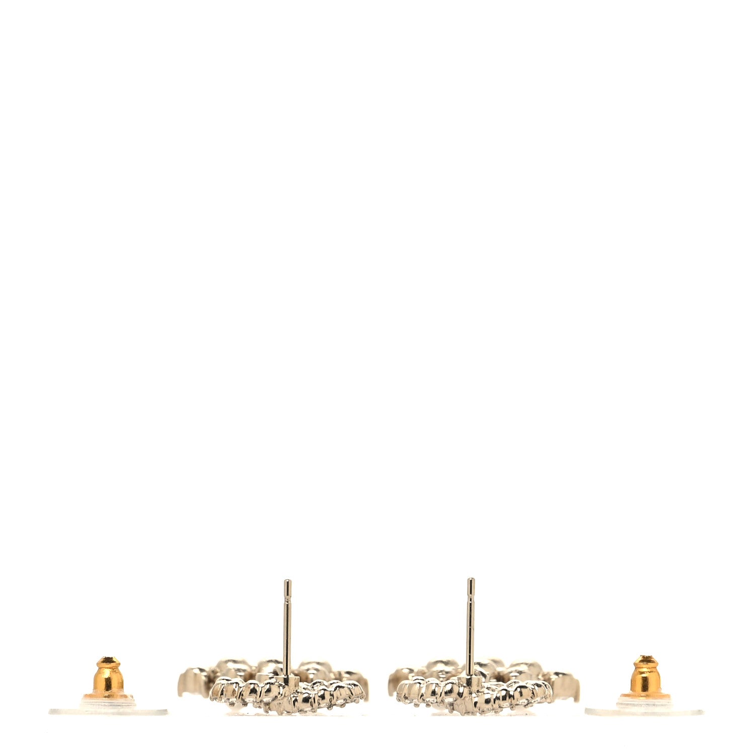 Chanel Crystal CC Drop Earrings Pink Blue Gold 3 of 5