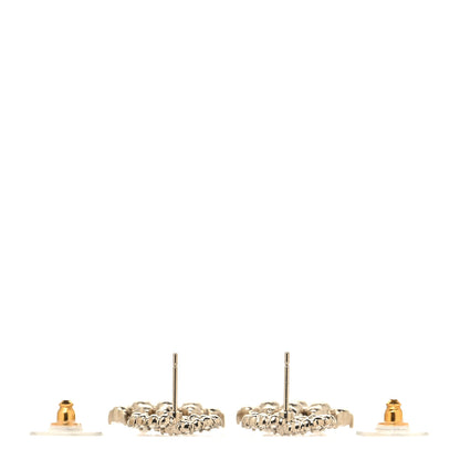 Chanel Crystal CC Drop Earrings Pink Blue Gold 3 of 5