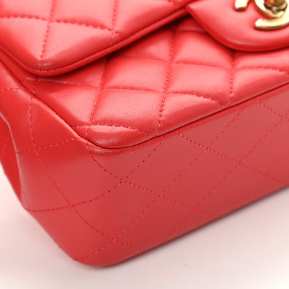 Chanel Lambskin Quilted Mini Rectangular Flap Red 12 of 13