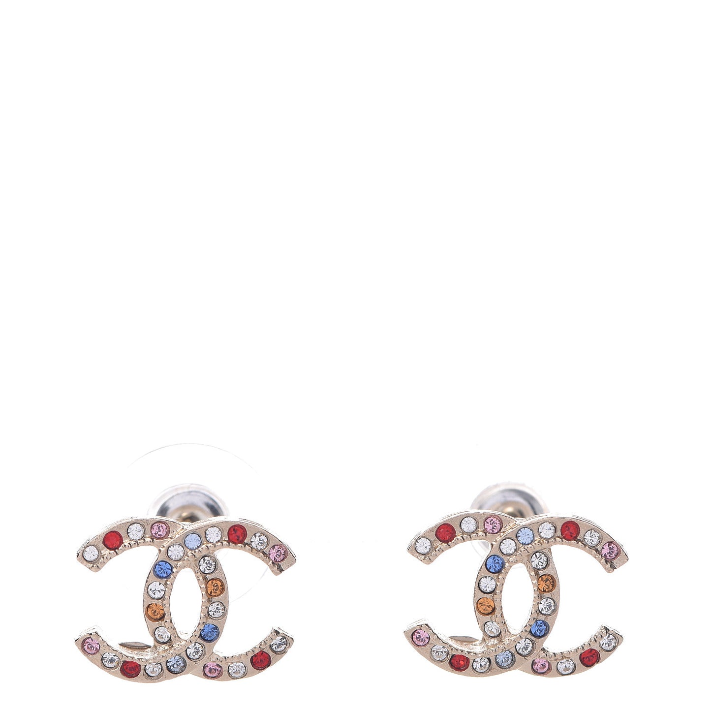 Crystal CC Earrings Gold Multicolor
