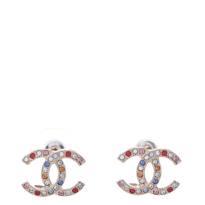 Chanel Crystal CC Earrings Gold Multicolor 1 of 5
