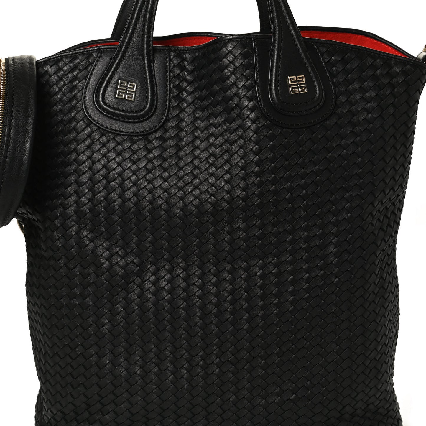 Lambskin Woven Large Nightingale Black