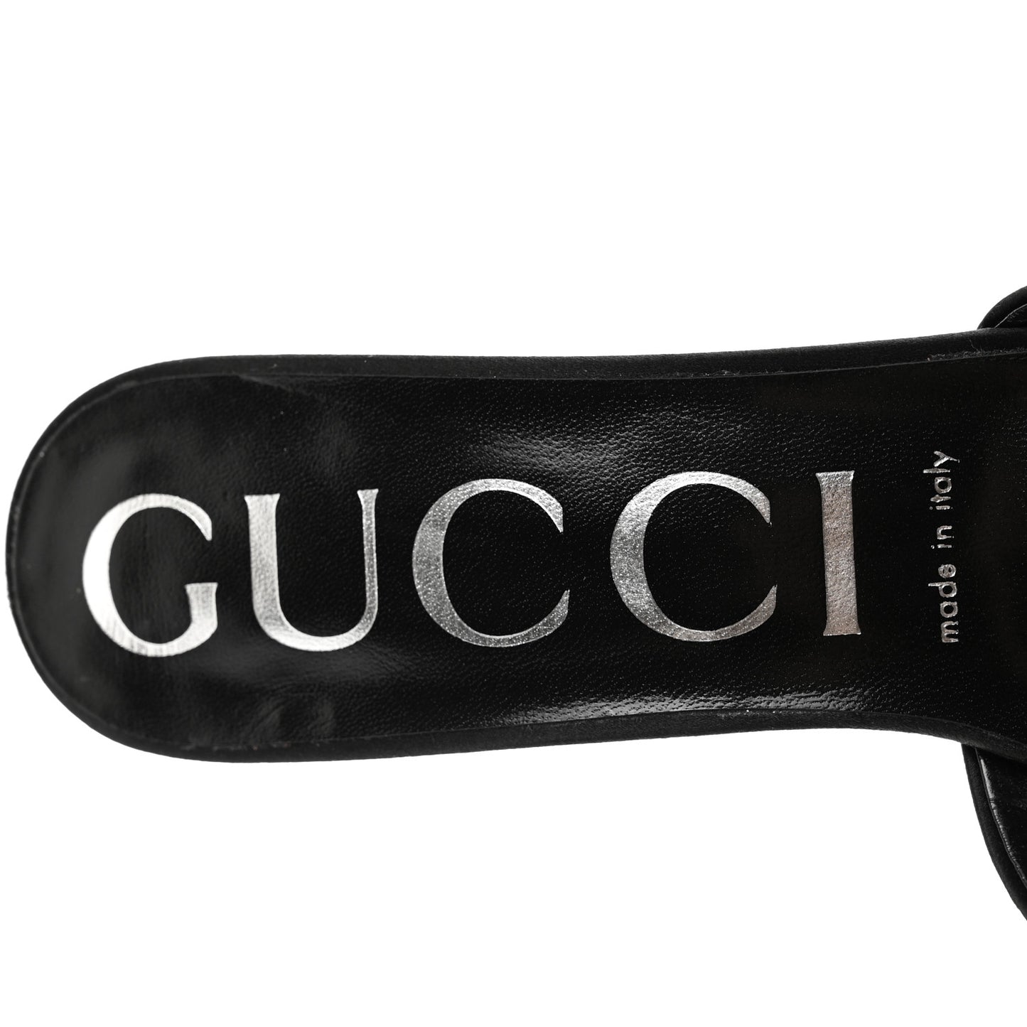 Satin Crystal 65mm Slide Sandals 37 Black