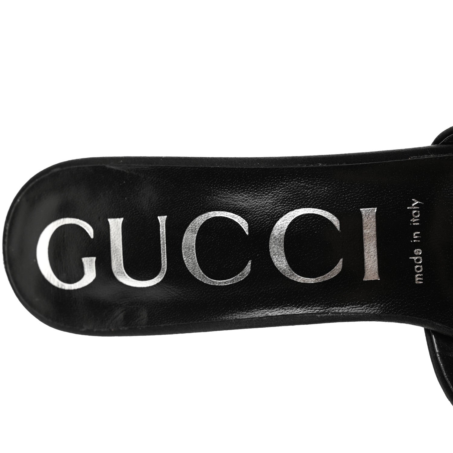 Gucci Satin Crystal 65mm Slide Sandals 37 Black 7 of 7