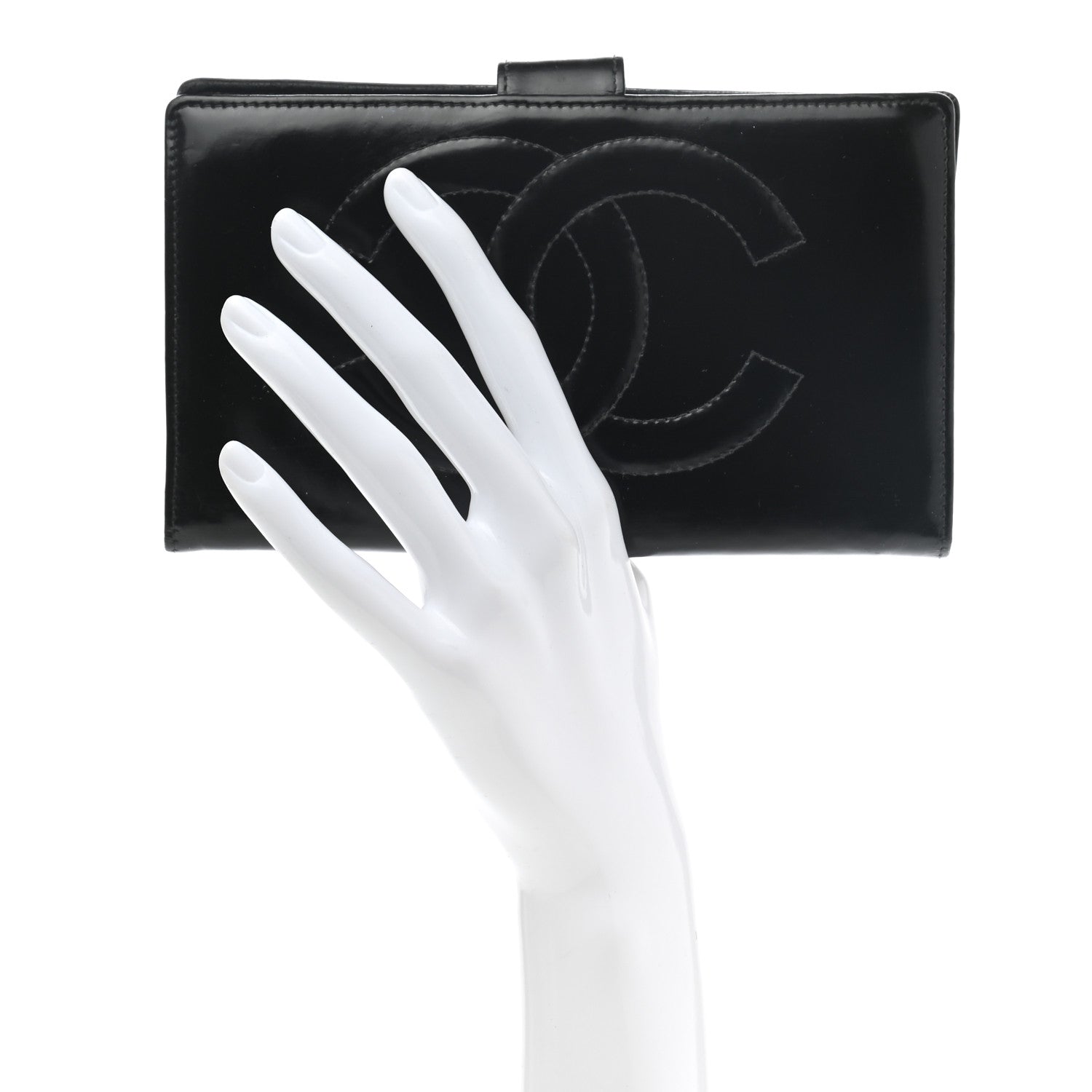 Chanel Patent Timeless CC French Wallet Black 2 of 9