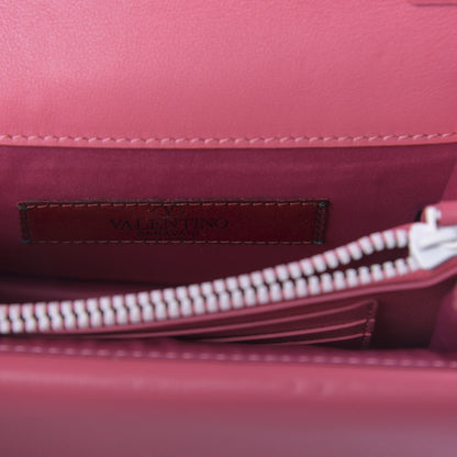 Valentino Garavani Vitello Colorblock Free Rockstud Wallet on Chain Shadow Pink Optic White 10 of 11