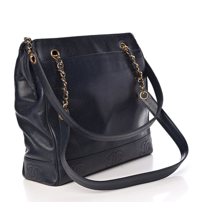 Chanel Caviar CC Shoulder Bag Navy Blue 3 of 15