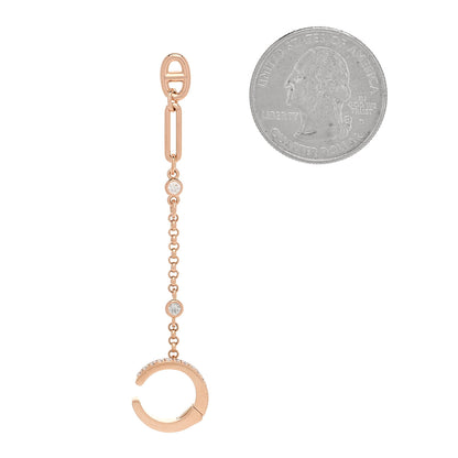 Hermes 18K Rose Gold Diamond Chaine d'ancre Chaos Right Earring 2 of 5