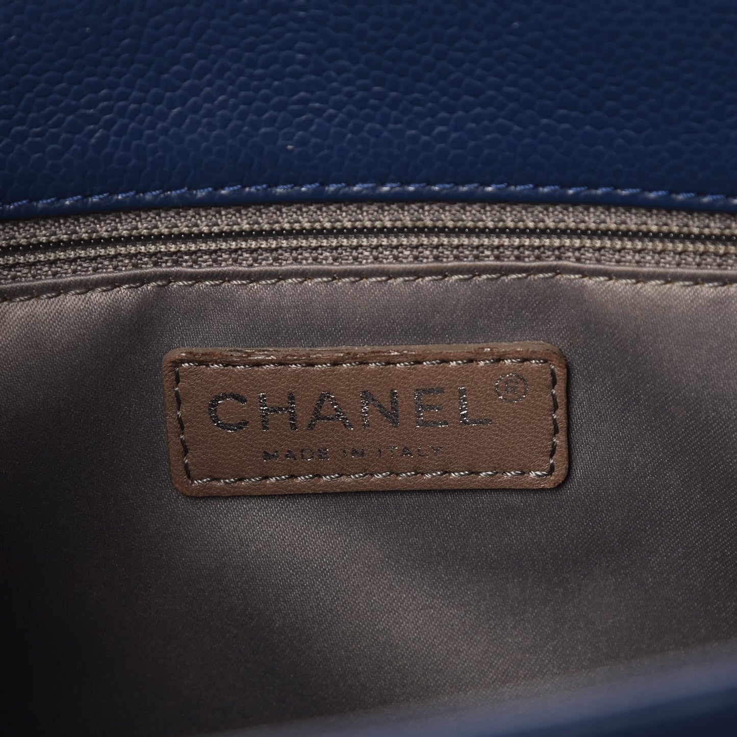 Caviar Quilted Grand Shopping Tote GST Dark Blue