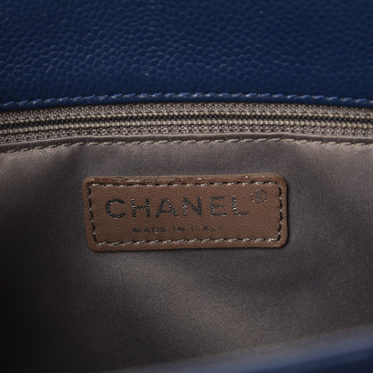 Chanel Caviar Quilted Grand Shopping Tote GST Dark Blue 7 of 8