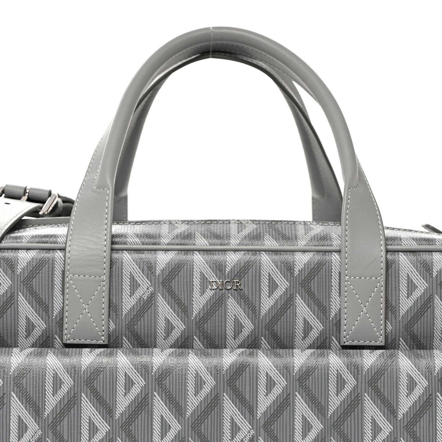 CD Diamond Canvas Calfskin Hit The Road Pet Carrier Gray