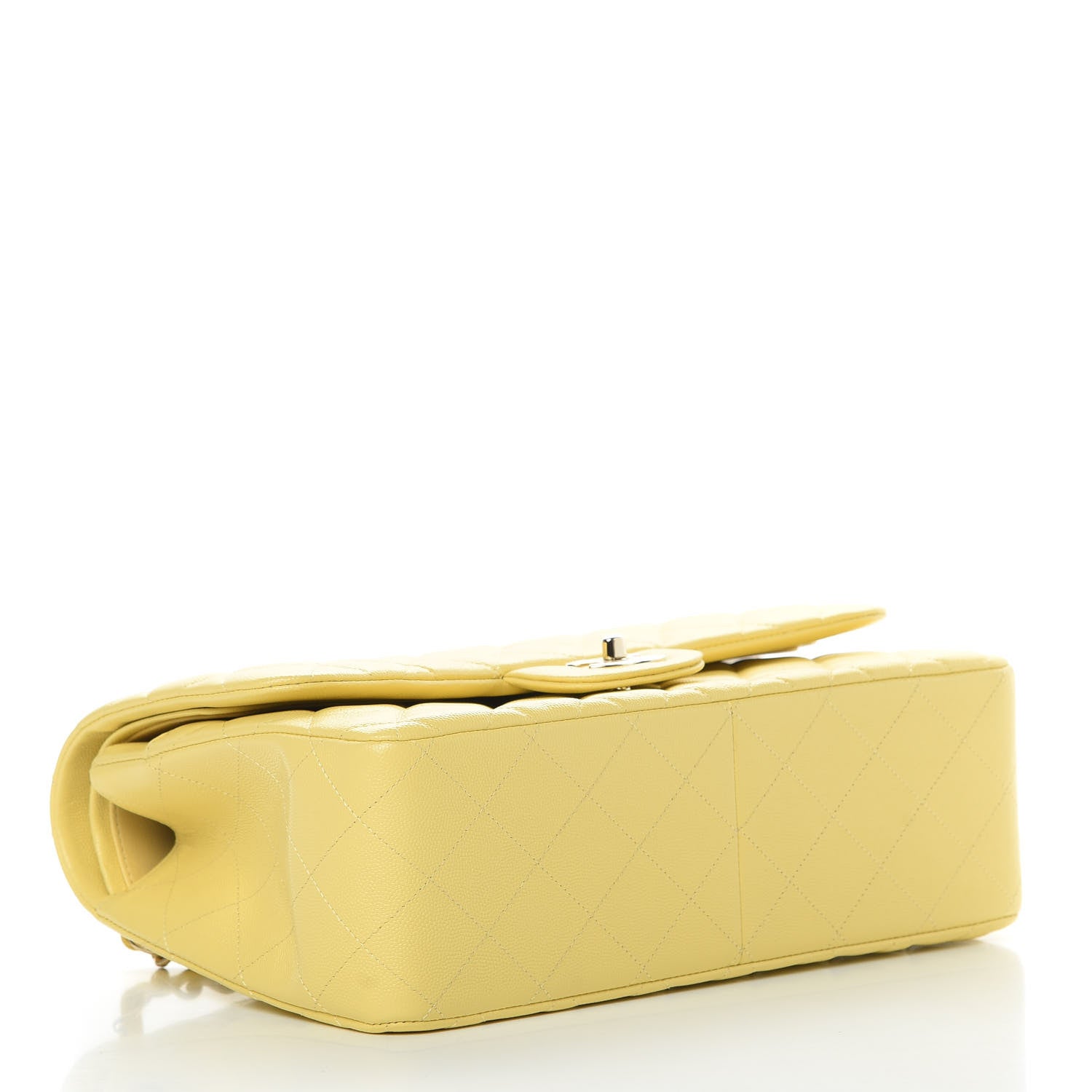 Chanel Caviar Quilted Jumbo Double Flap Yellow 4 of 11