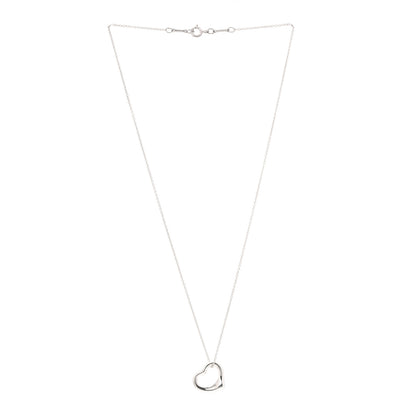 Tiffany Sterling Silver 16mm Elsa Peretti Open Heart Pendant Necklace 3 of 8