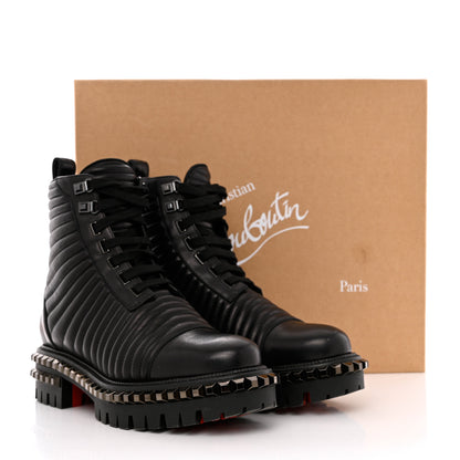 Christian Louboutin Calfskin Quilted Yetota Combat Boots 39.5 Black 8 of 8