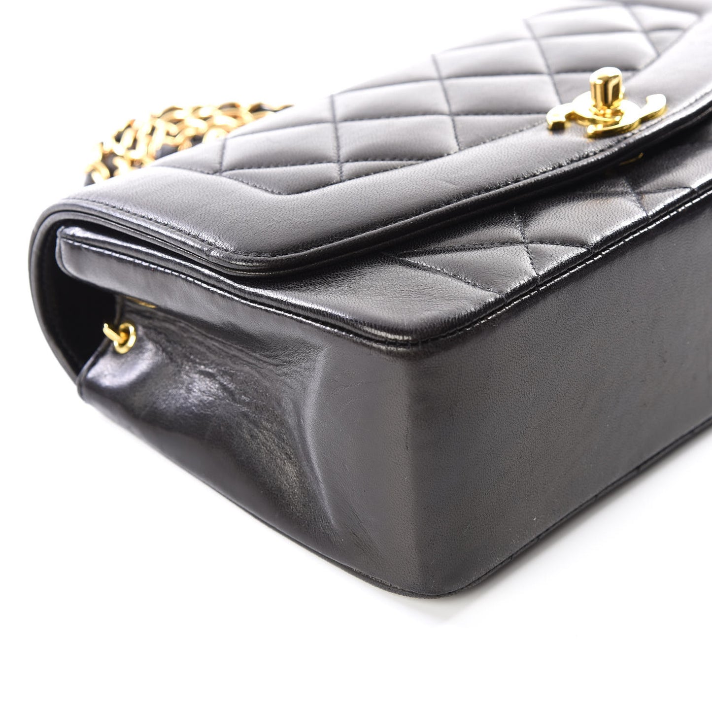 Lambskin Quilted Small Single Flap Black