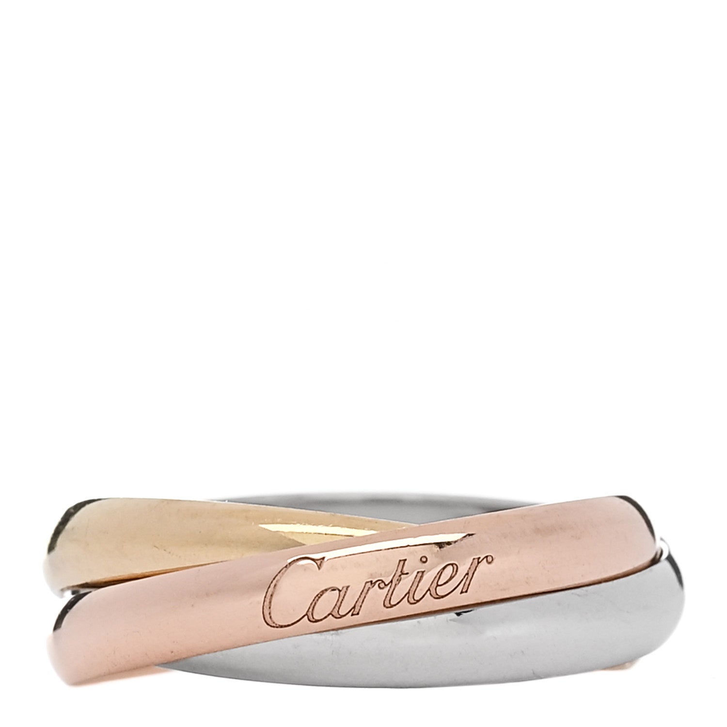 Cartier 18K Pink Yellow White Gold Small Trinity Ring 52 6 1 of 5