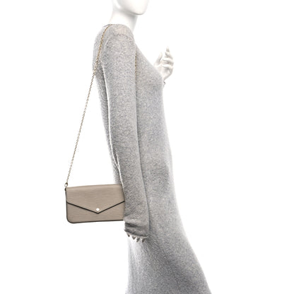 Louis Vuitton Epi Felicie Pochette Chain Wallet Galet 2 of 15