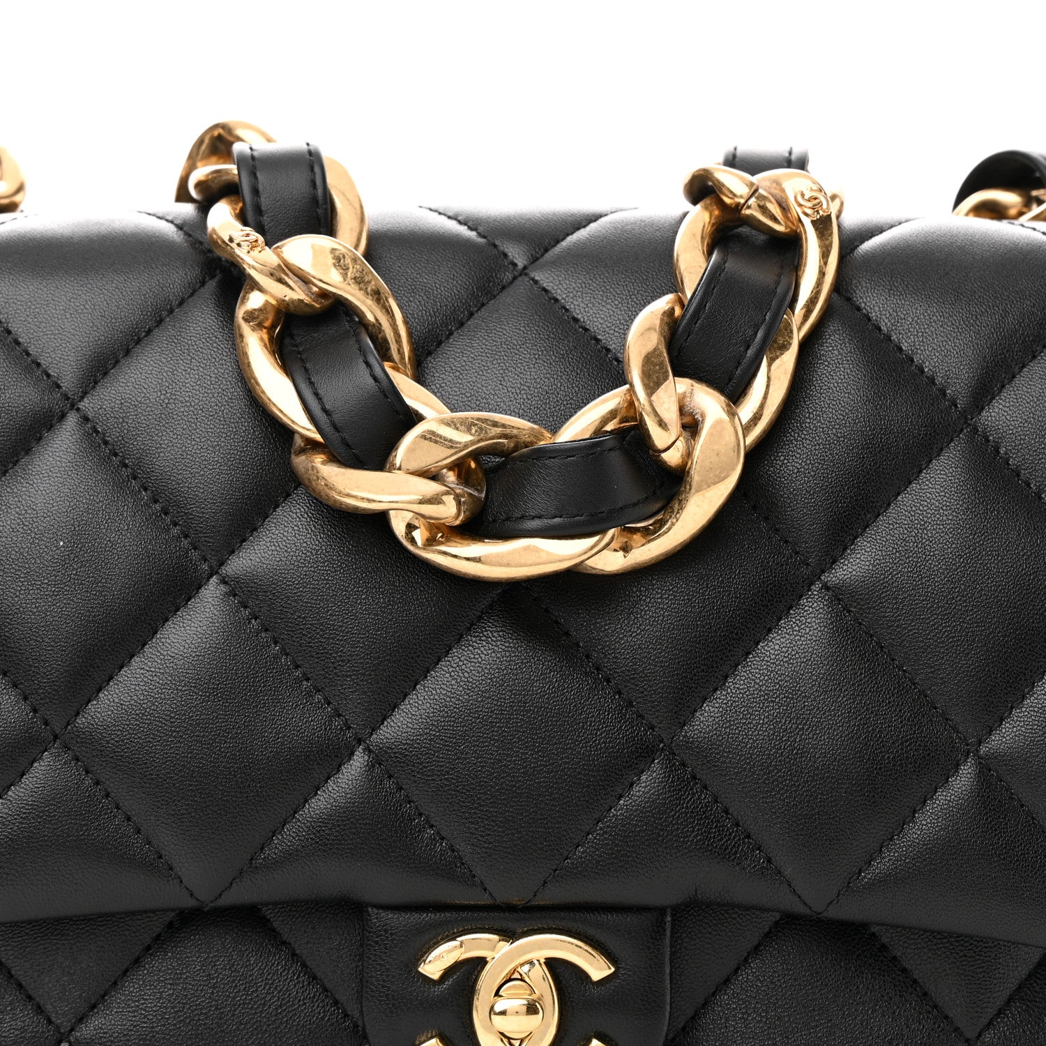 Chanel Lambskin Quilted Large CC Funky Town Flap Black 8 of 11