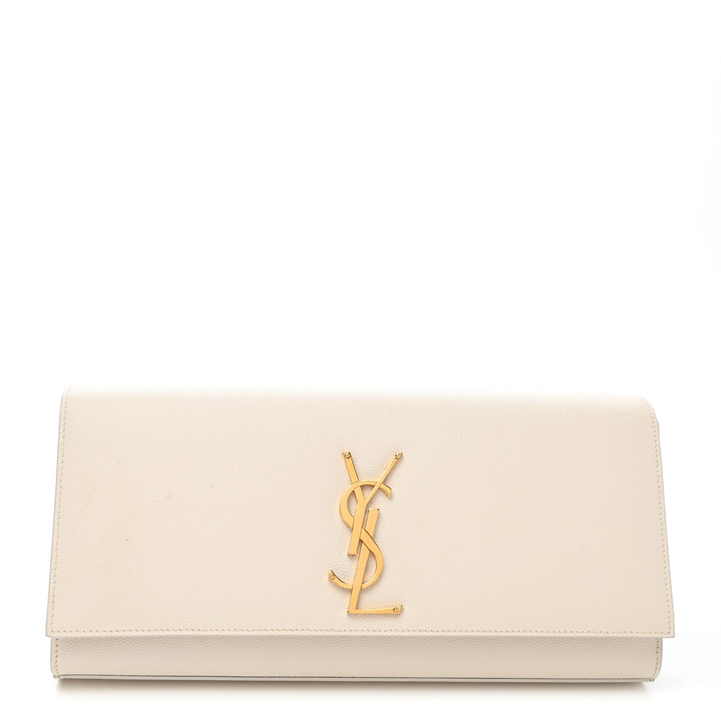 Grain De Poudre Classic Monogram Cassandre Clutch Dove White