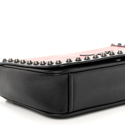 Prada Glace Calfskin Studded Crossbody Fuoco Black 8 of 9