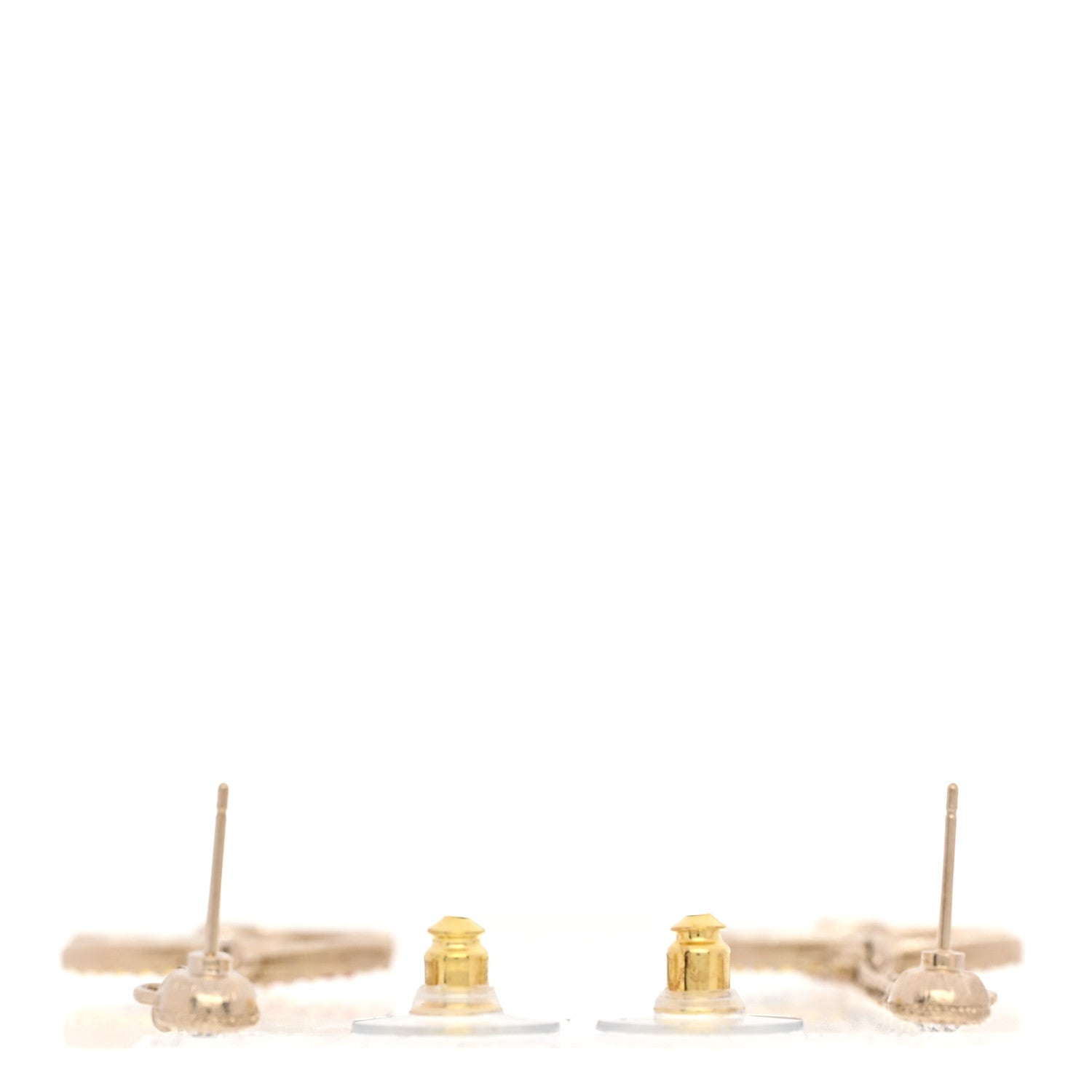 Chanel Crystal CC Drop Earrings Gold Multicolor 3 of 5